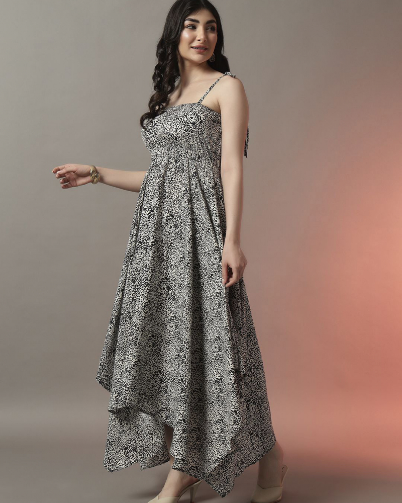 Women Animal Print Fit & Flare Midi Dress - Image 3