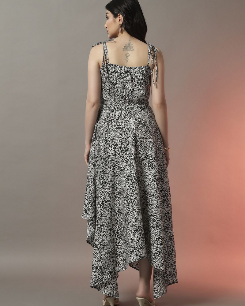 Women Animal Print Fit & Flare Midi Dress - Image 4