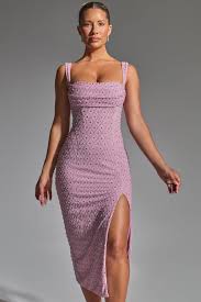 Mauve Embellished Cowl-Neck Midaxi Dress – Georgiana Edition