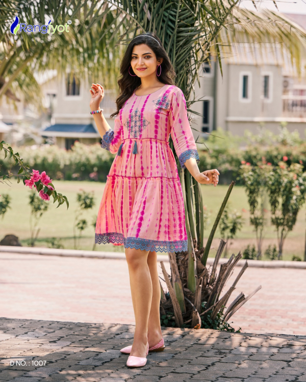 Rangjyot Rich Girl Fancy Cotton Short Tunic Style Kurti