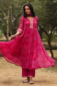 Gulabo Jaipur Sama Pink Anarkali Kurta and Pant with Dupatta Set